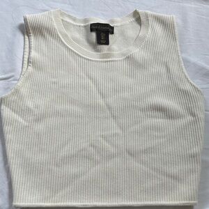 House of Harlow 1960 Ivory Ribbed Tank Top